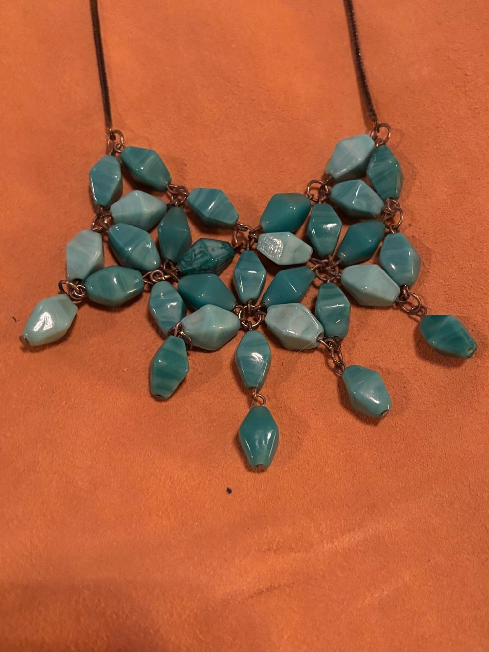 Vintage Turquoise Blue Multi-Bead Statement Necklace